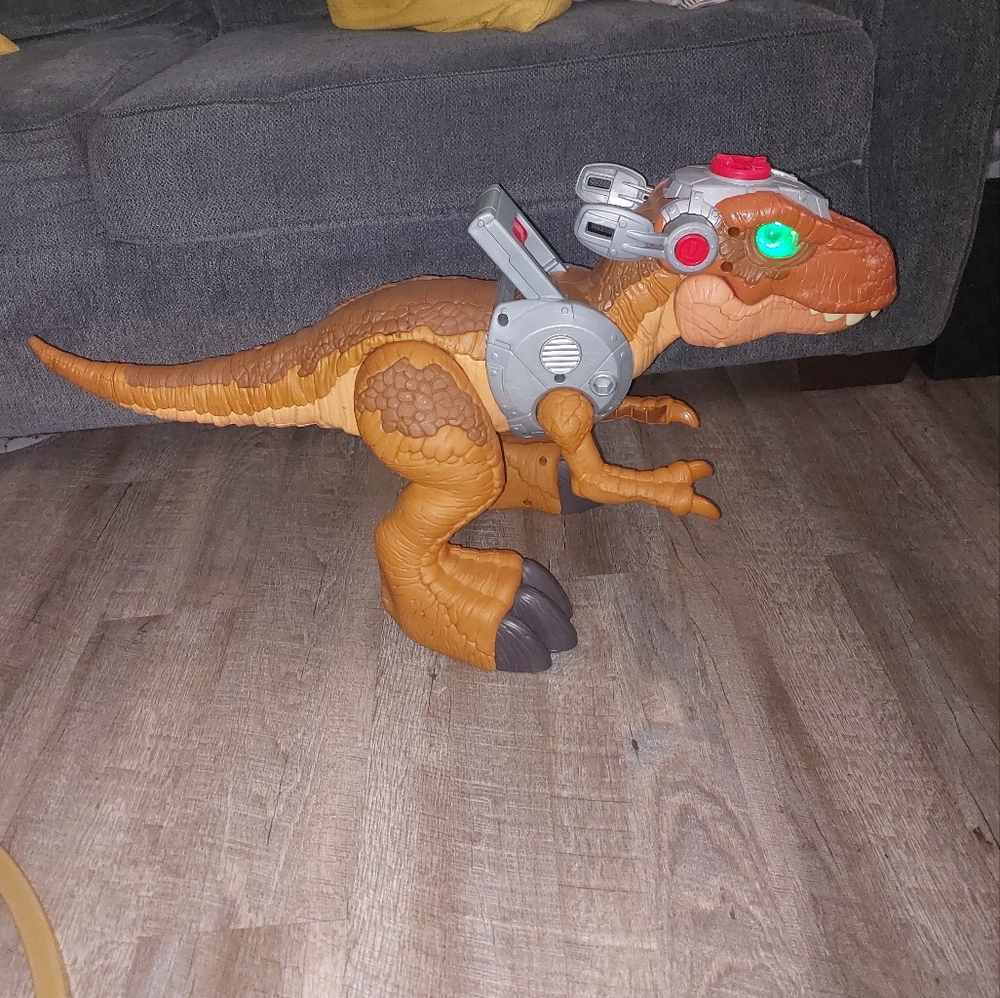 Fisher Price Jurassic World T-Rex Dinosaur Large 34” 2018 Lights Motion WORKS